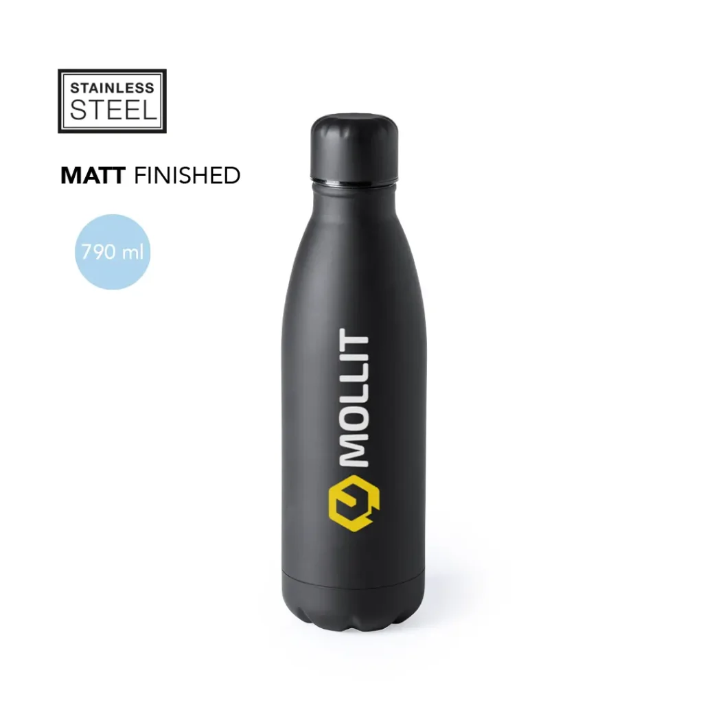 Botellas personalizadas al por mayor en acabado mate para departamentos de RRHH, compras y mercadeo