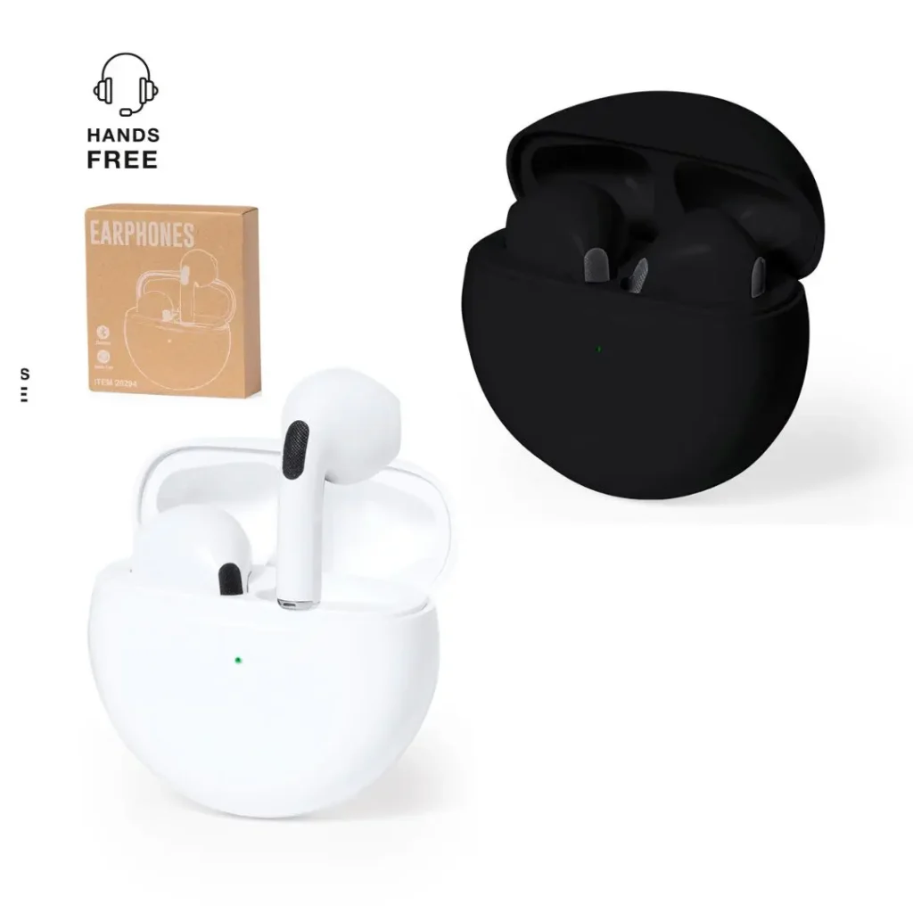 Audífonos promocionales ergonómicos manos libre conexión Bluetooth® 5.3 base de carga 200 mAh