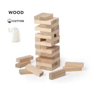 Juego de habilidad promocional 45 piezas de madera con funda algodón