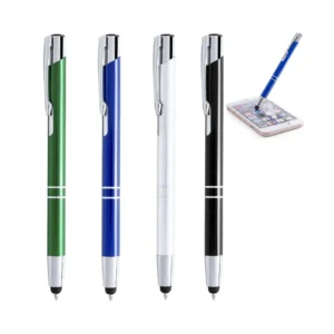 Lapicero stylus promocional aluminio cartucho jumbo tinta azul