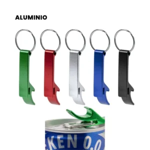 Llaveros destapador publicitarios en aluminio variedad de colores