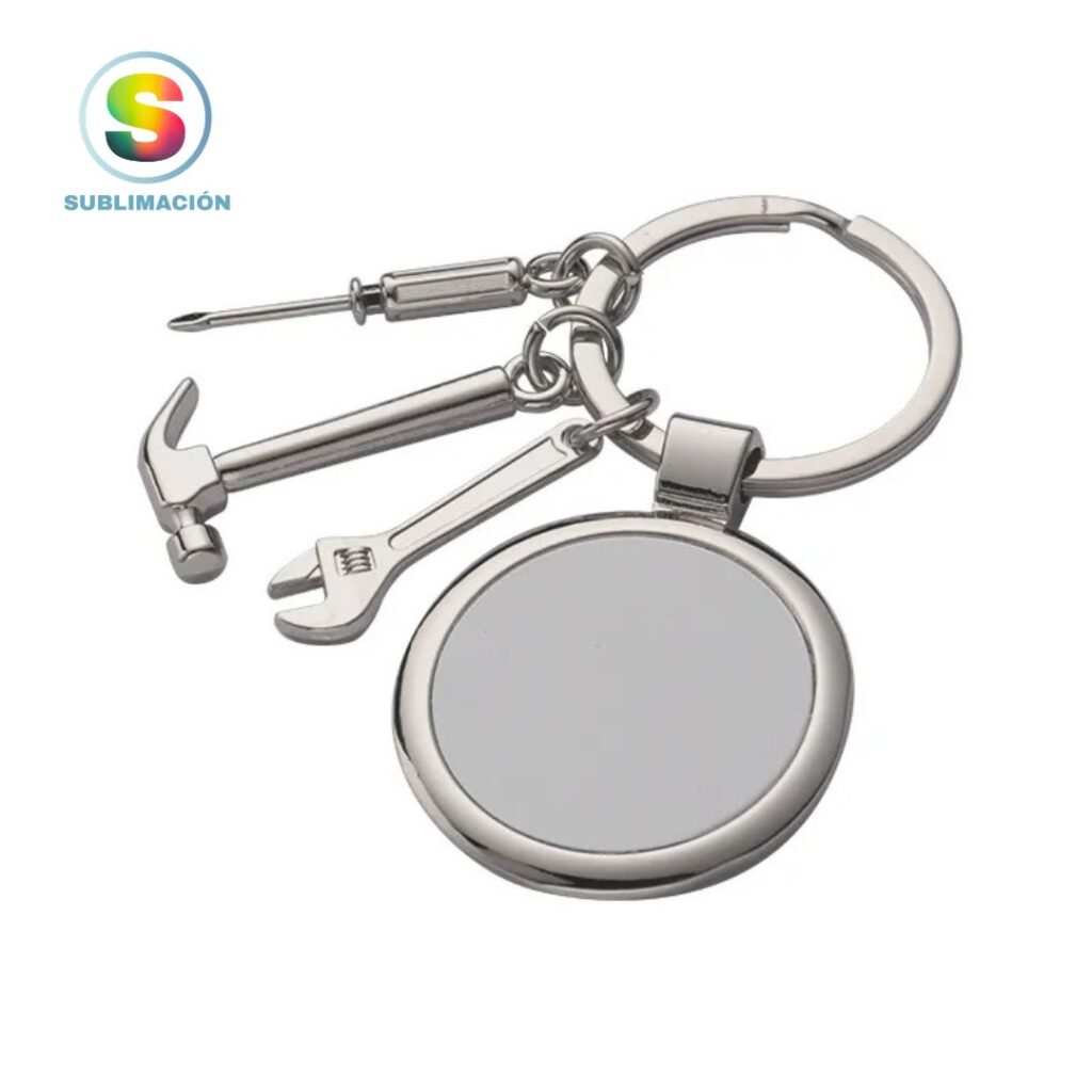 Llaveros 3 dijes de herramientas acero inoxidable sublimación personalizados al por mayor