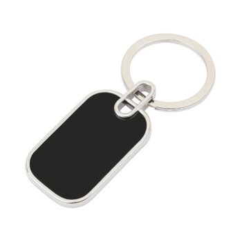 Llaveros metálicos rectangular recubrimiento negro personalizados al por mayor costa rica