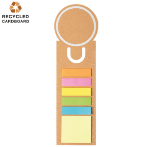 Marca páginas promocional al por mayor en cartón reciclado con post it