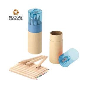 Set promocional de 12 lápices con estuche de cartón reciclado