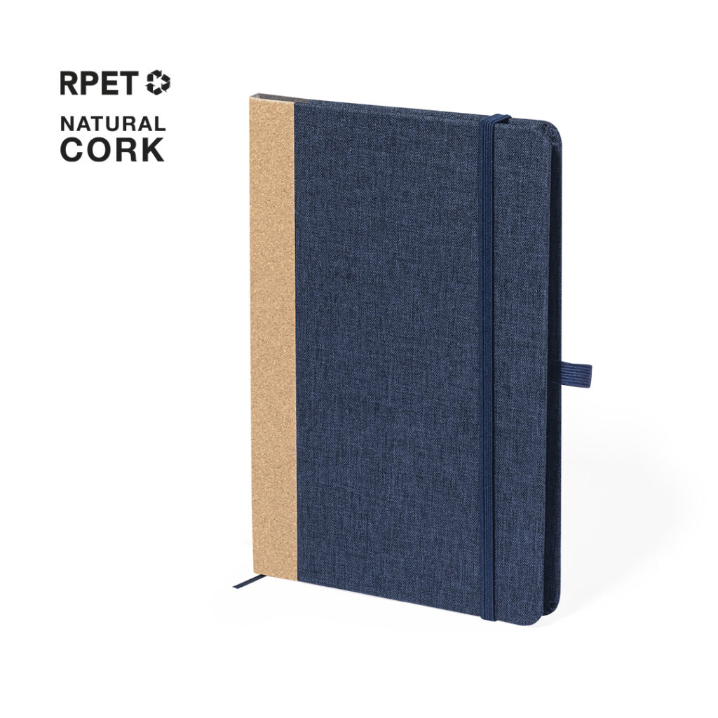 Libreta promocional Poliéster RPET Corcho