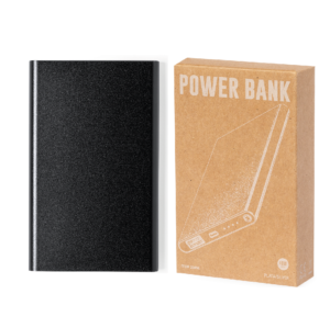 Power bank aluminio de 4000 mAh, regalo promocional corporativo para fidelizar clientes o colaboradores. Baterías de grado A y no recicladas