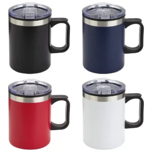 Jarra térmica doble pared personalizada, acero inoxidable exterior e interior plástico, de 12 oz