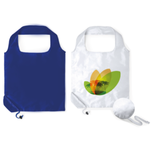 Bolsa promocional plegable en suave poliéster cómodas asas y con cordón a juego