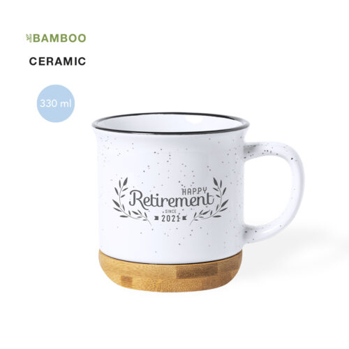 Tazas de cerámica al por mayor con base en bambú empresas que buscan branding de diferenciación