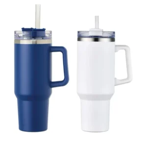 Jarra térmica publicitaria de 40 oz acero exterior interior plástico con pajilla