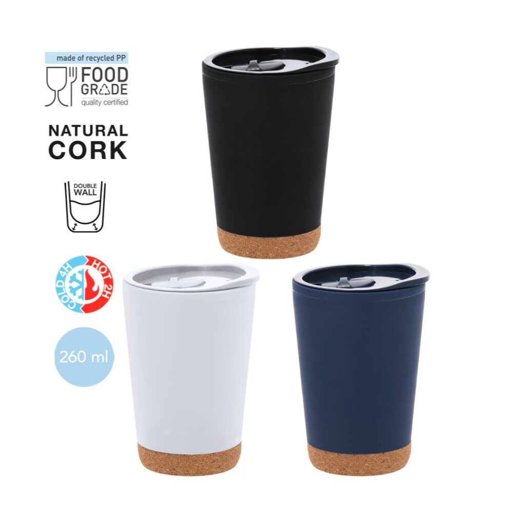 Vasos plásticos para café doble pared en material sostenible y Certificación Food Grade