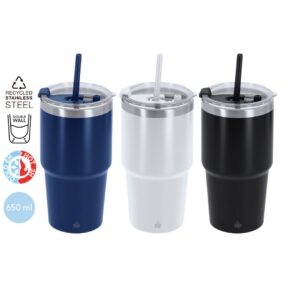 Vasos térmicos personalizados al por mayor en acero inoxidable reciclado ideal para escritorios o llevar en carro