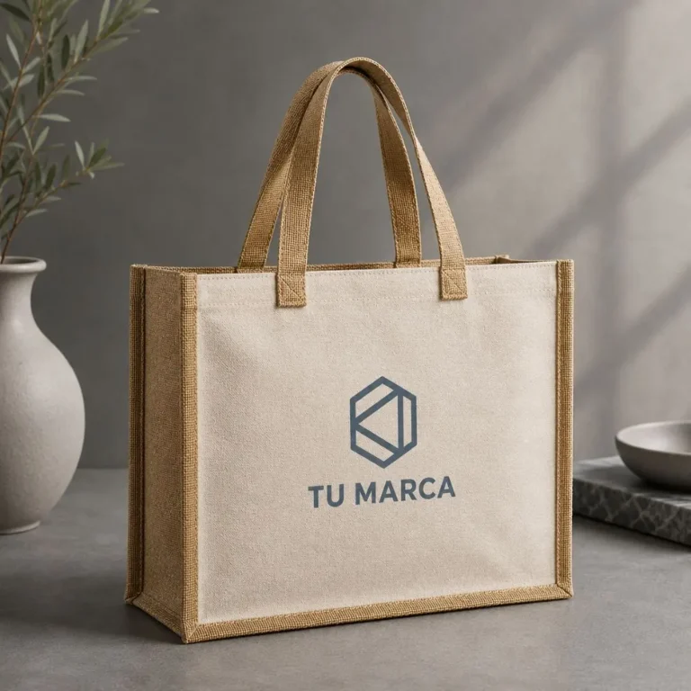 Bolsa de algodón y yute personalizada en serigrafía Guecam proveedor de Artículos Publicitarios