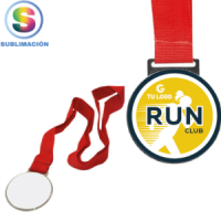 Medalla metálica con cinta, sublimación Modelo # 1689