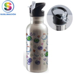 botellas personalizadas costa rica sublimación plata con pajilla incluida