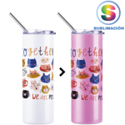 Botellas y vasos térmicos personalizados al por mayor skinny mágico cambia de color de blanco a rosa