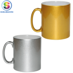 Taza cerámica metalizada 11 oz sublimación Modelo # 1508